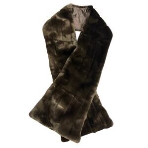 Studio 36 Women's Scarf 58" OS Brown Faux Fur Winter Wedding Formal Holiday